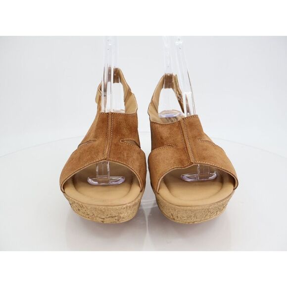 Spring Step Women's Sandal Size 41 10 Brown Suede Wedge Comfy Leather Shoe - Picture 2 of 10